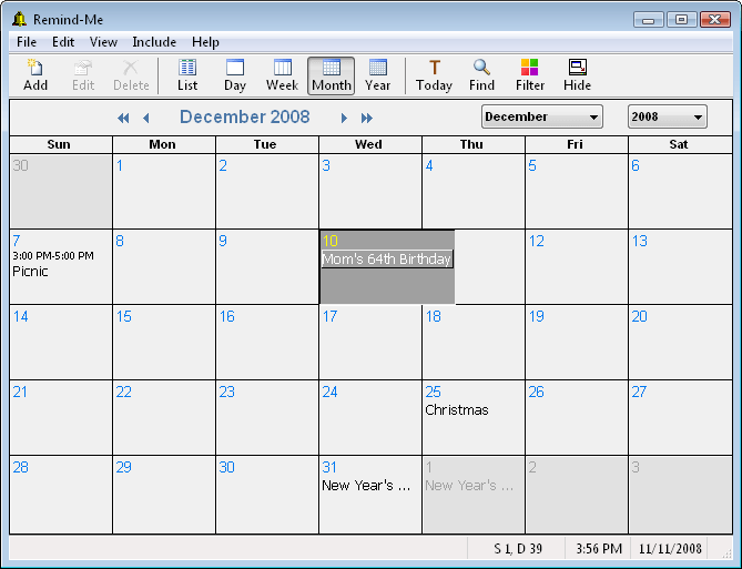 Reminder Software RemindMe Demonstration