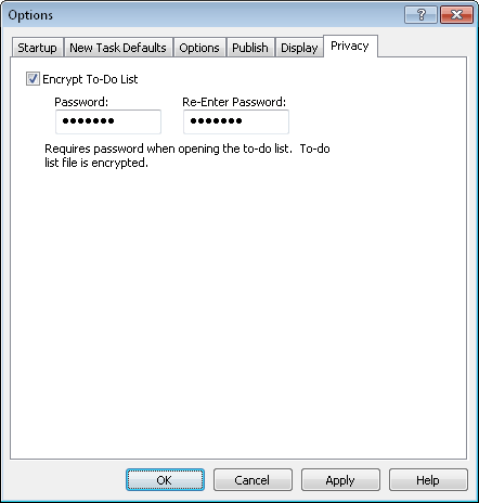 privacy options